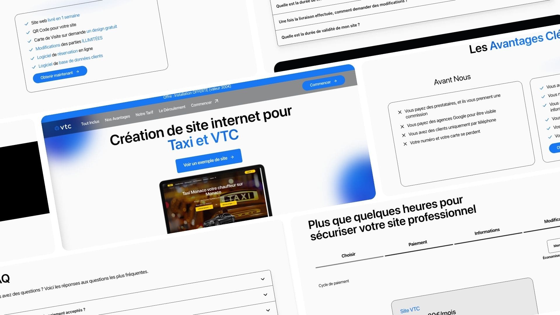 Page d'accueil SiteDeVtc avec interface moderne